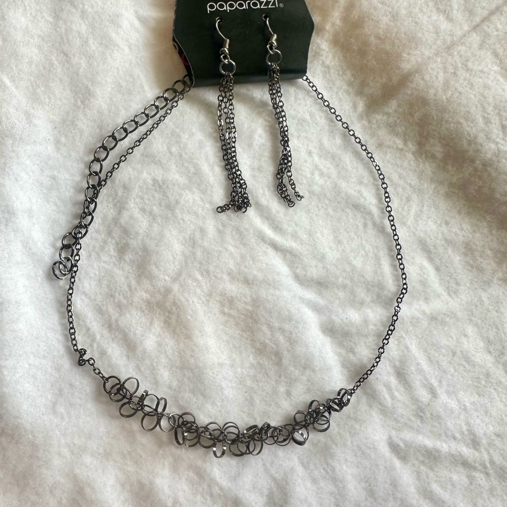 Silver Loops Necklace and Earring Set